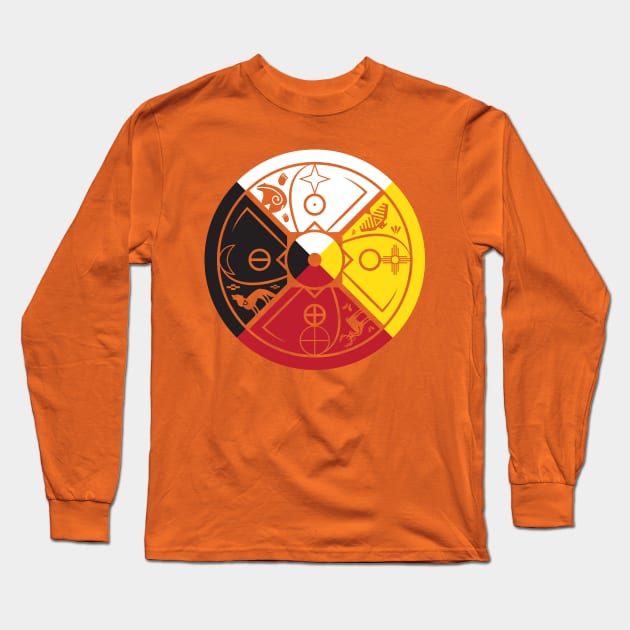 medicine wheel sacred hoop Long Sleeve T-Shirt by somatosis